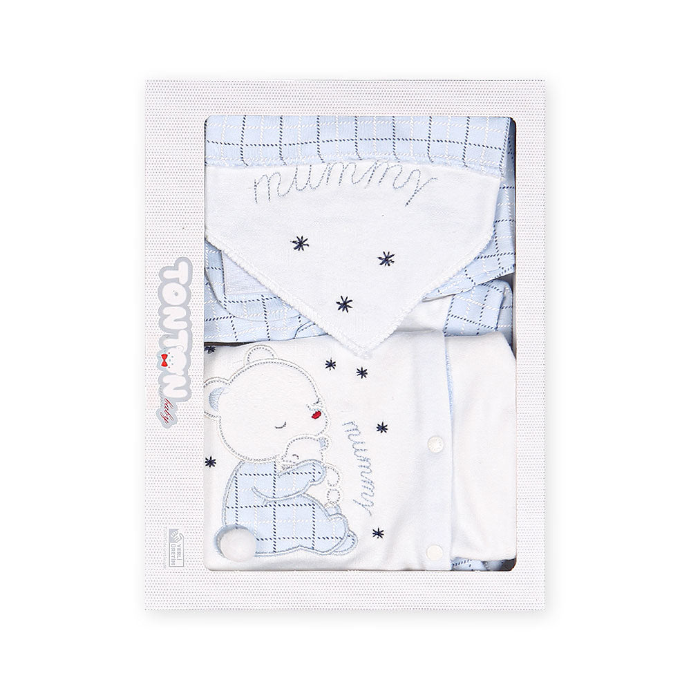 BABY BOY GIFT SET WHITE MUMMY BEAR