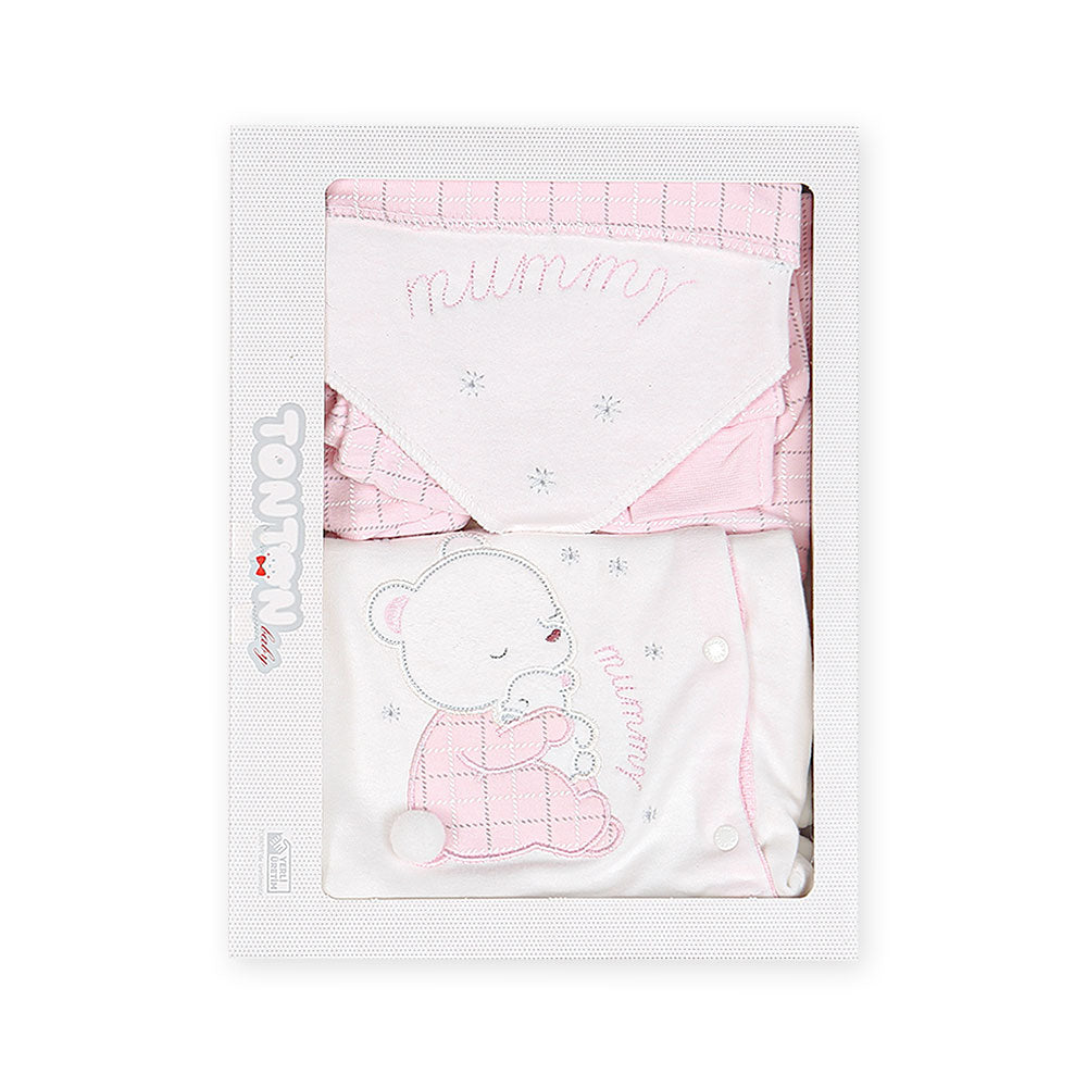 BABY GIRL GIFT SET WHITE MUMMY BEAR