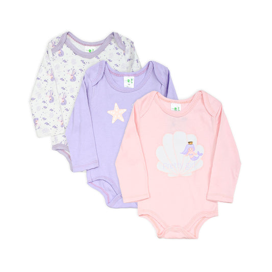 GIRL BODY SUIT PK-3 FULL SLEEVE PRETTY GIRL