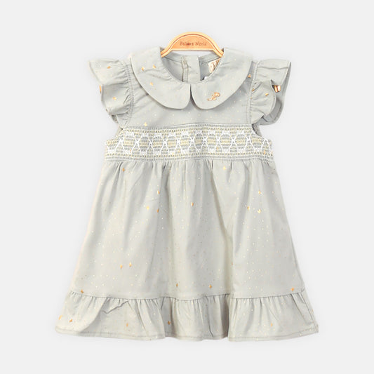GIRL FROCK MINT GREEN COTTON JERSEY