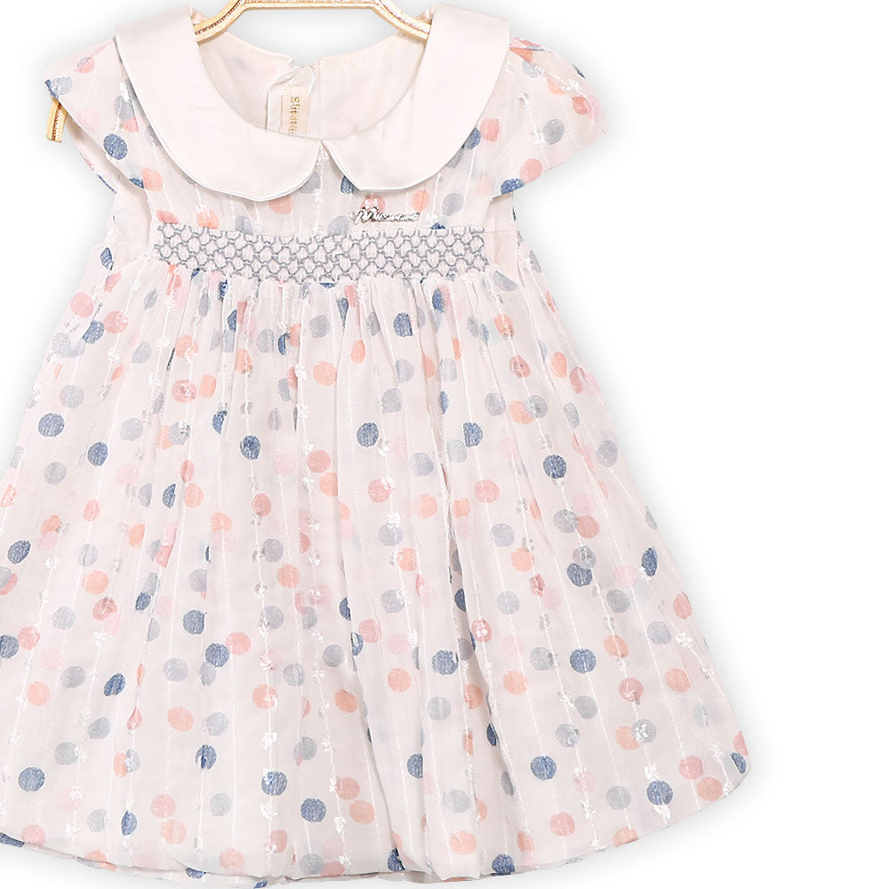GIRL FROCK BLUE POLKA DOTS