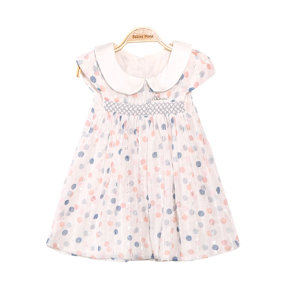 GIRL FROCK BLUE POLKA DOTS