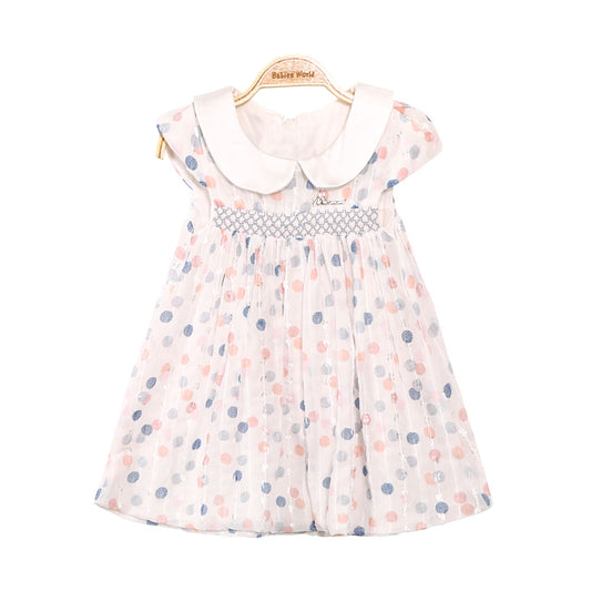 GIRL FROCK BLUE POLKA DOTS
