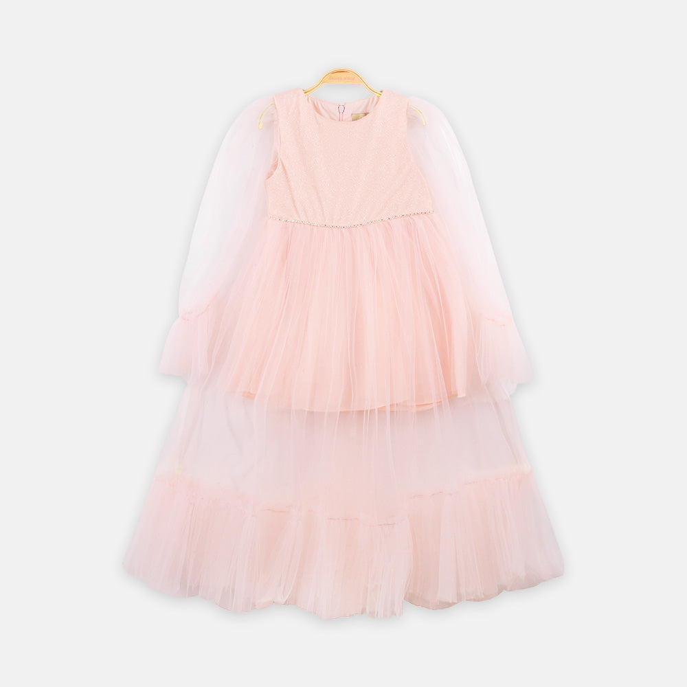 FANCY FROCK PEACH MAXI DRESS