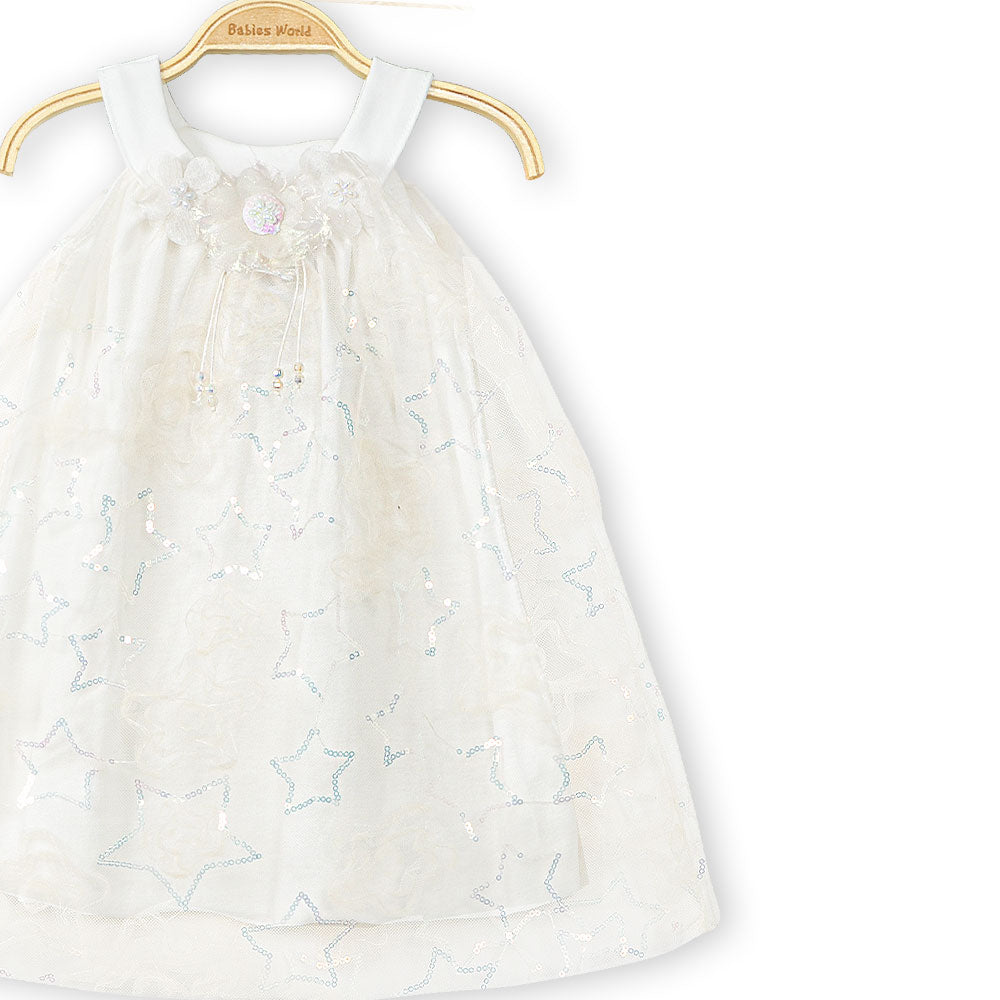 FANCY FROCK OFF-WHITE SEQUINED STARS