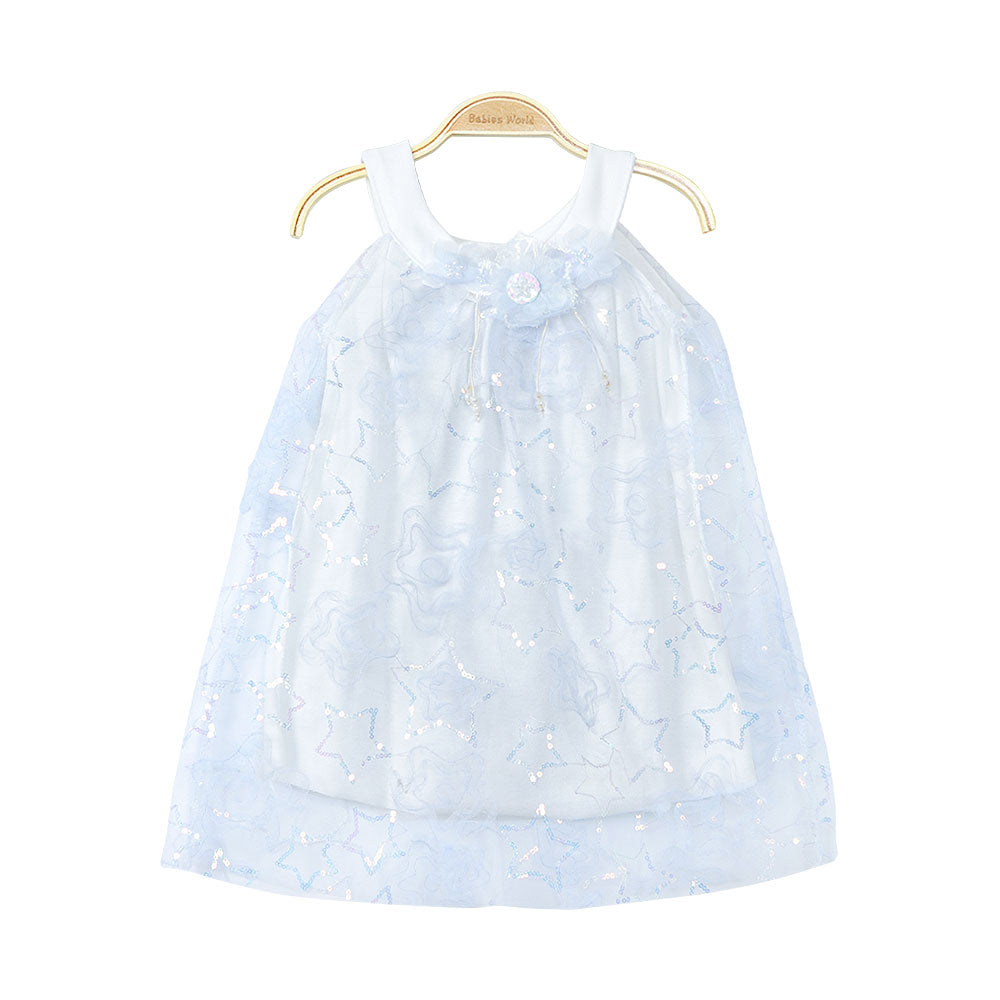 FANCY FROCK BLUE SEQUINED STARS