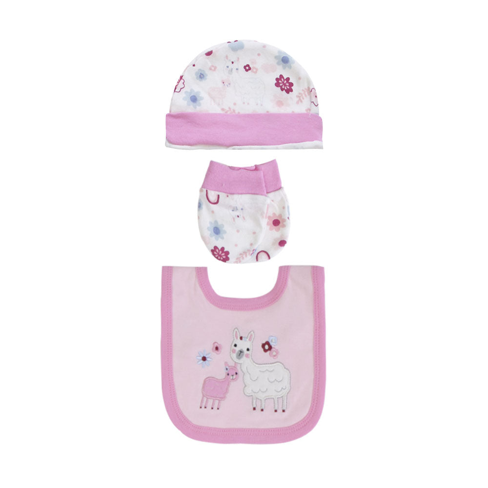 BABY GIRL GIFT SET PINK FLORAL LLAMA