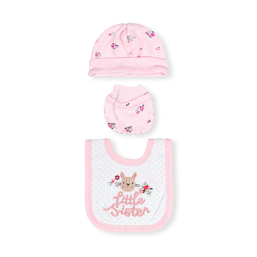 BABY GIRL GIFT SET PINK LITTLE SISTER FLORAL