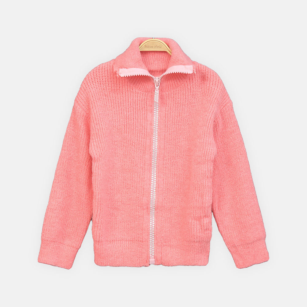 GIRL JACKET GLITTER PINK WOOLEN