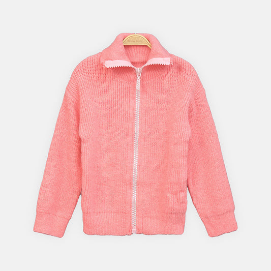GIRL JACKET GLITTER PINK WOOLEN