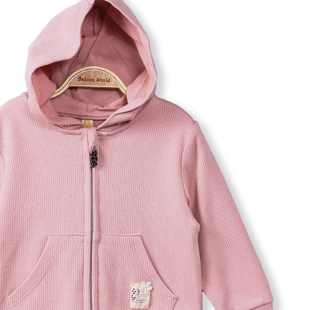 GIRL JACKET TEA ROSE HOODED