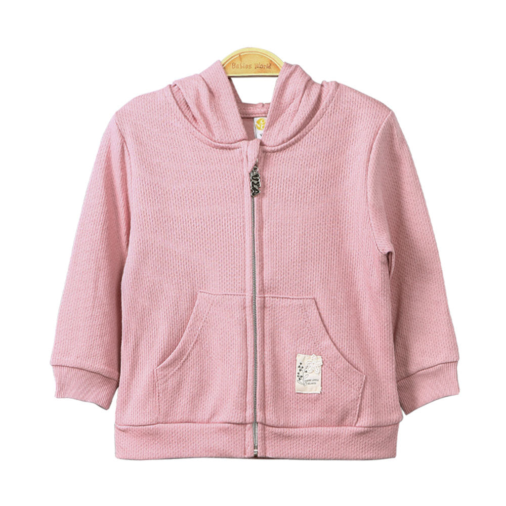 GIRL JACKET TEA ROSE HOODED