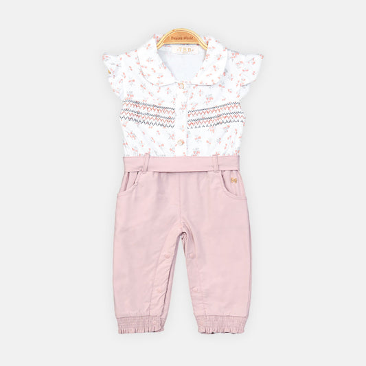 GIRL JUMP SUIT PASTEL LAVENDER FLORAL