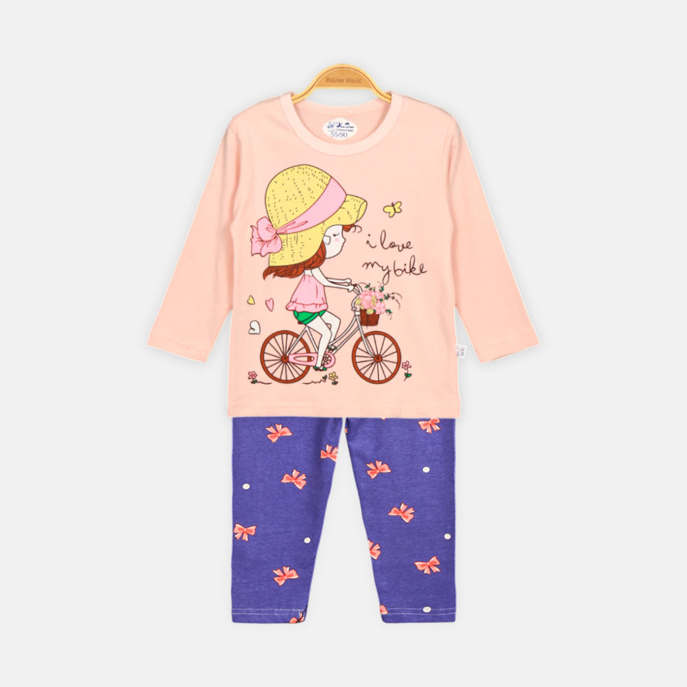 GIRL NIGHT SUIT PINK BICYCLE