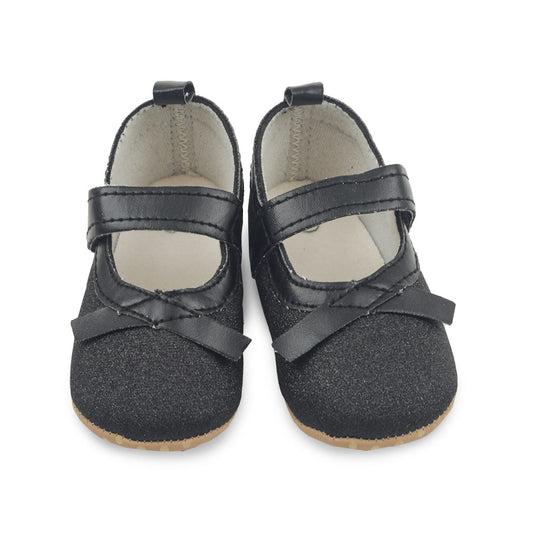 GIRL PRE WALKER SHOES BLACK SHIMMERY