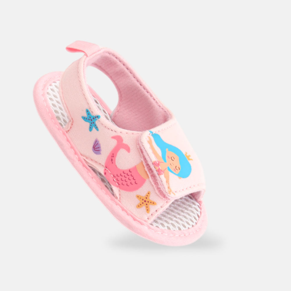 GIRL PRE WALKER SANDAL LIGHT PINK MESH