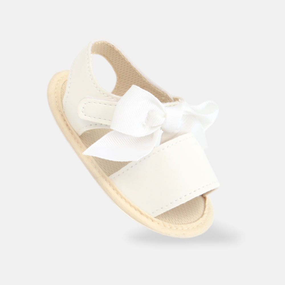 GIRL PRE WALKER SANDAL WHITE BOW