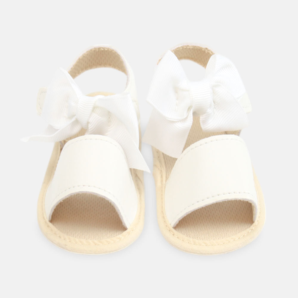 GIRL PRE WALKER SANDAL WHITE BOW
