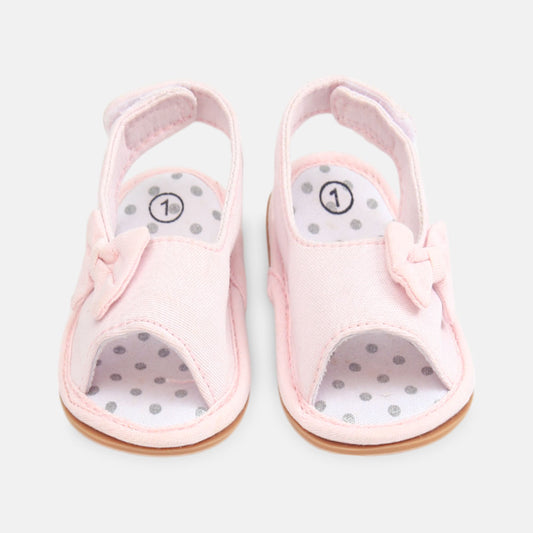 GIRL PRE WALKER SANDAL LIGHT PINK WITH BOWS
