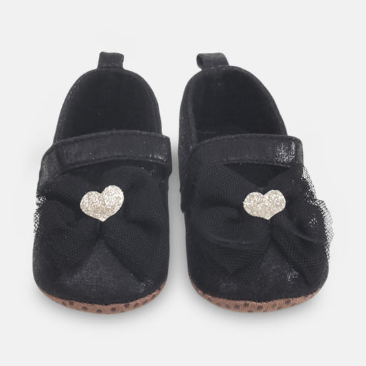 GIRL PRE WALKER SHOES BLACK TEXTURED