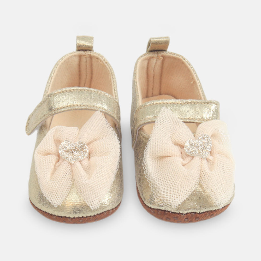GIRL PRE WALKER SHOES GOLD GLITTER