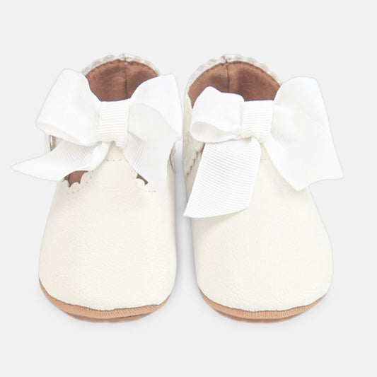 GIRL PRE WALKER SHOES WHITE LEATHER