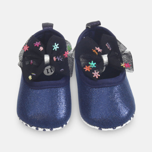 GIRL PRE WALKER SHOES NAVY GLITTER