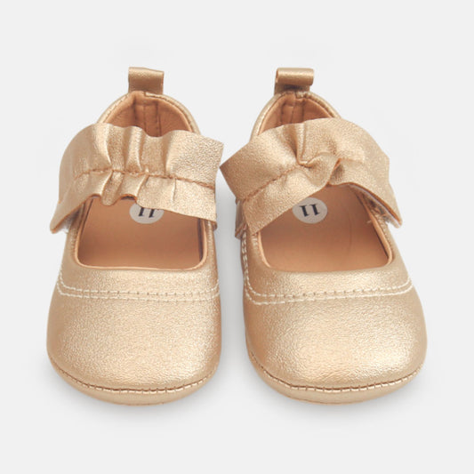 GIRL PRE WALKER SHOES GOLD METALLIC