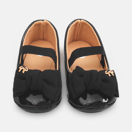 GIRL PRE WALKER SHOES BLACK TEXTURED