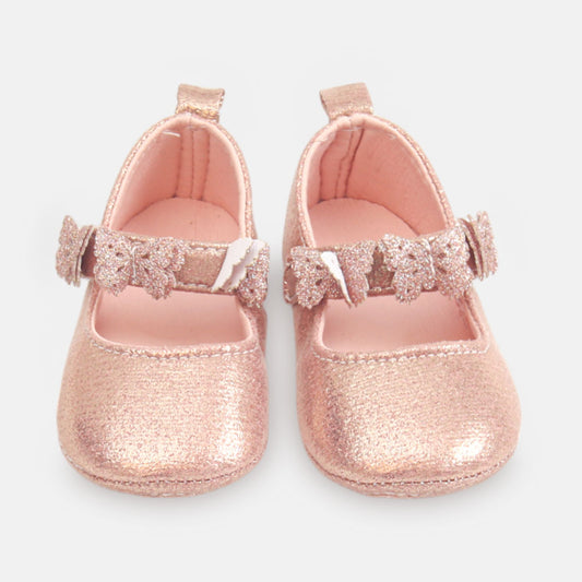 GIRL PRE WALKER SHOES ROSE GOLD GLITTER