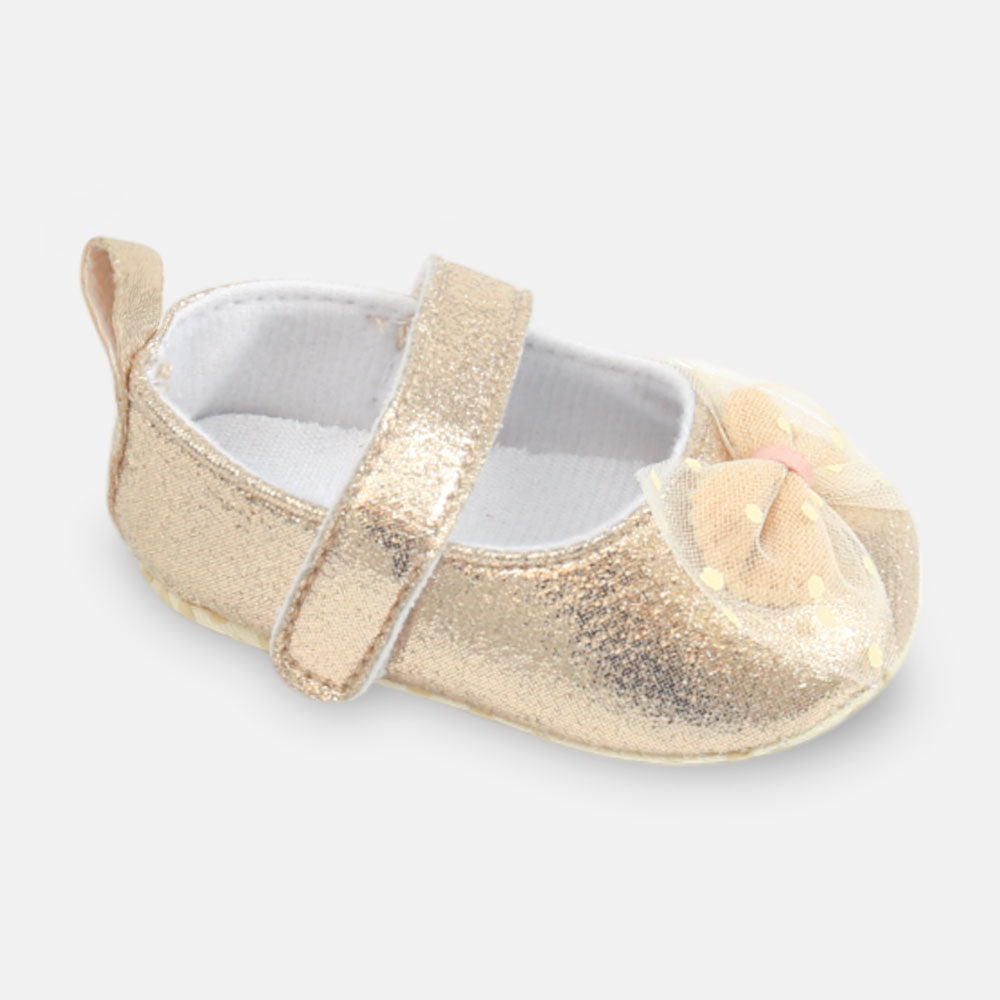 GIRL PRE WALKER SHOES GOLD GLITTER