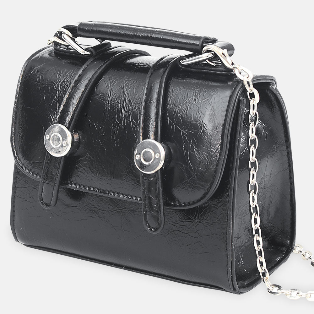 GIRL PURSE / CLUTCH BLACK GLOSSY