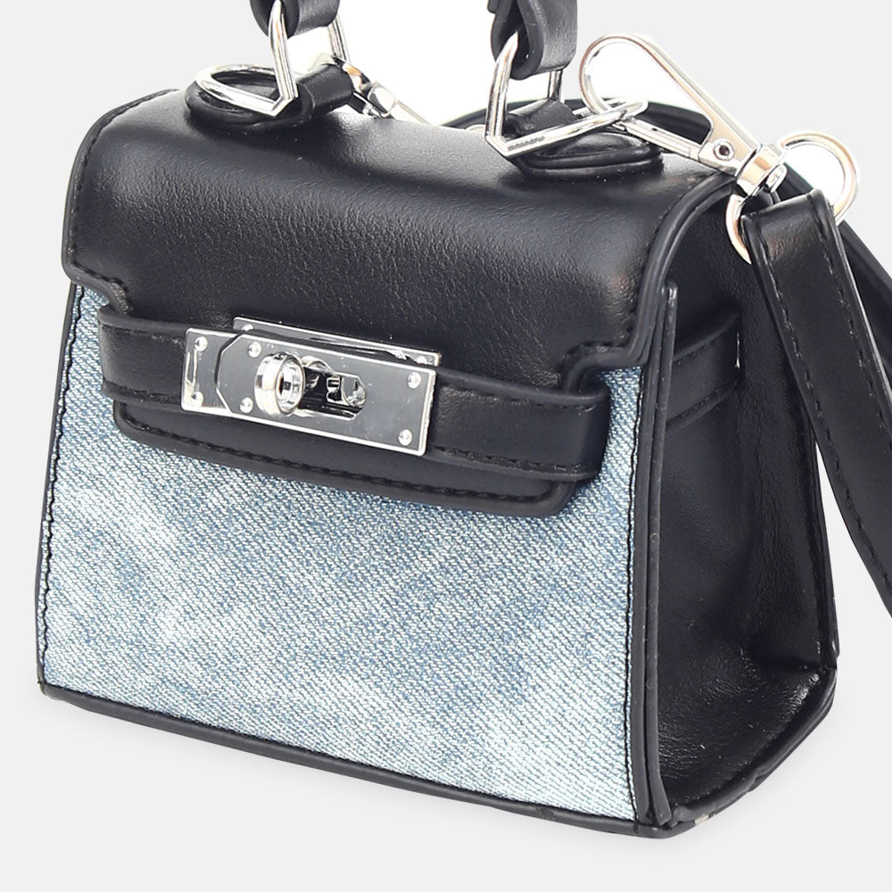 GIRL PURSE / CLUTCH BLACK STRUCTURED