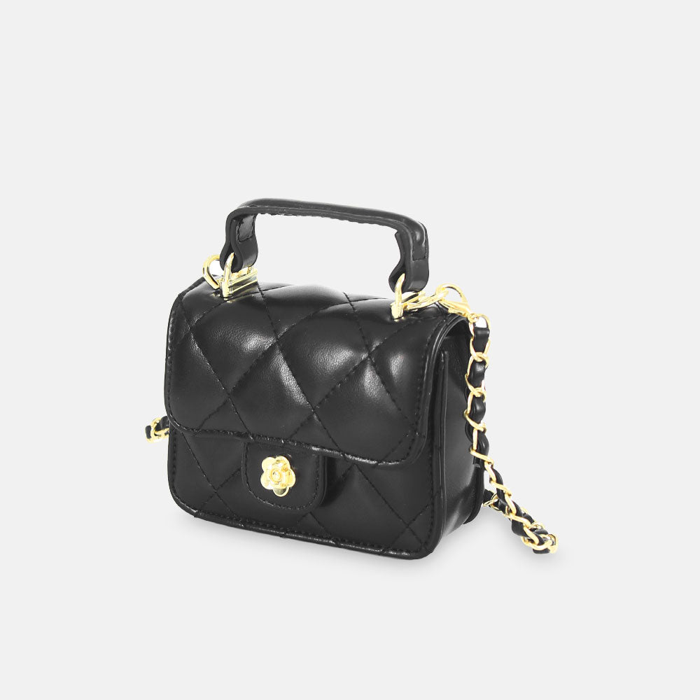 GIRL PURSE / CLUTCH BLACK QUILTED