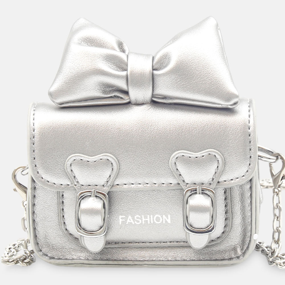 GIRL PURSE / CLUTCH METALLIC SILVER