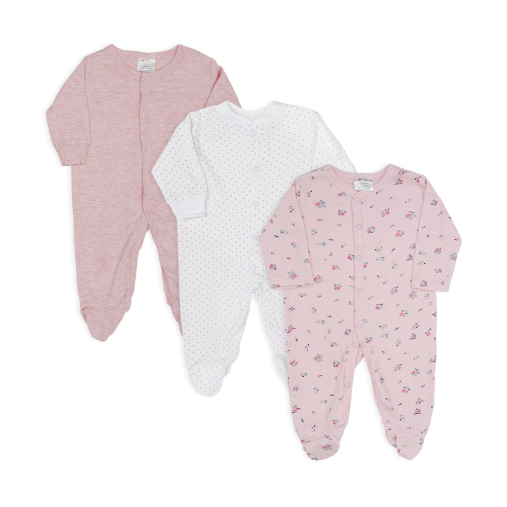 SLEEP SUITS / ROMPERS GIRLS PK-3 MULTI COLOR