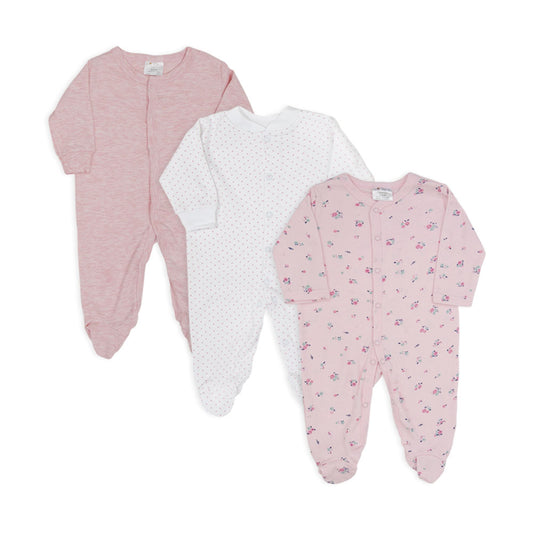 SLEEP SUITS / ROMPERS GIRLS PK-3 MULTI COLOR