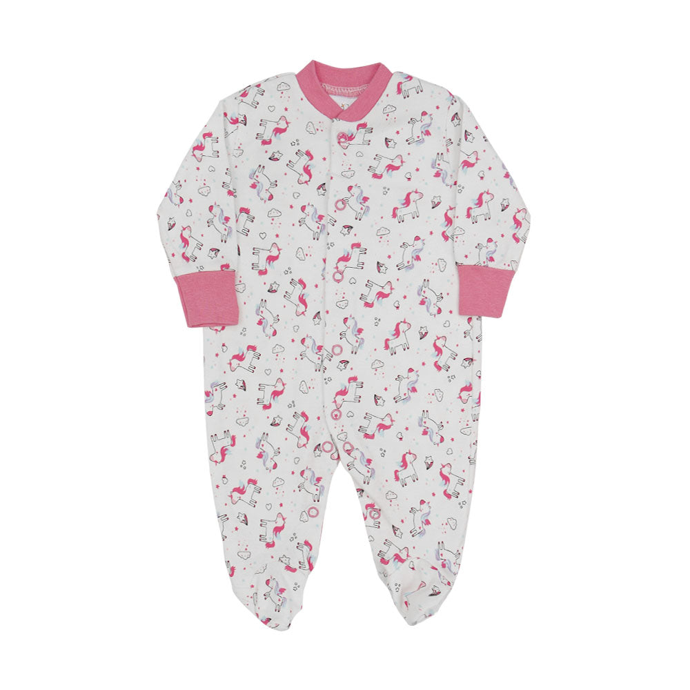 SLEEP SUITS / ROMPERS GIRLS PK-3 FIERY PINK