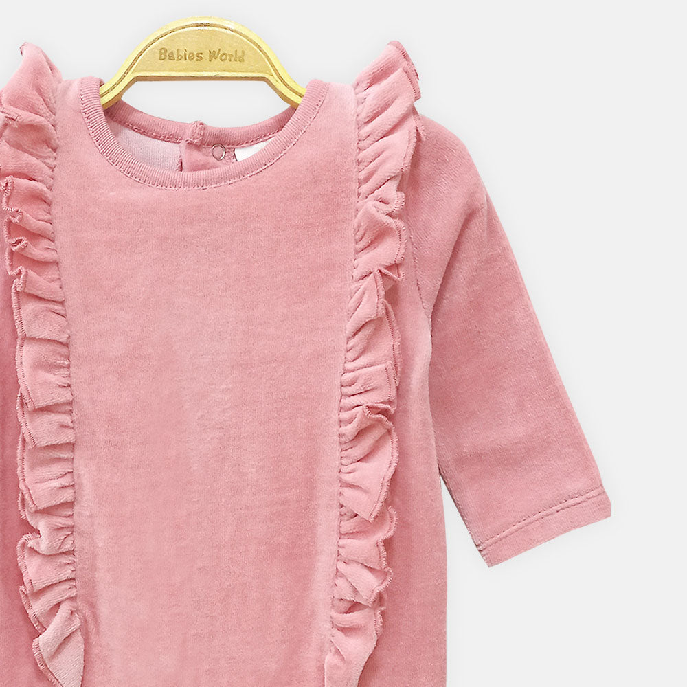 GIRL ROMPER FRILL FLEECE