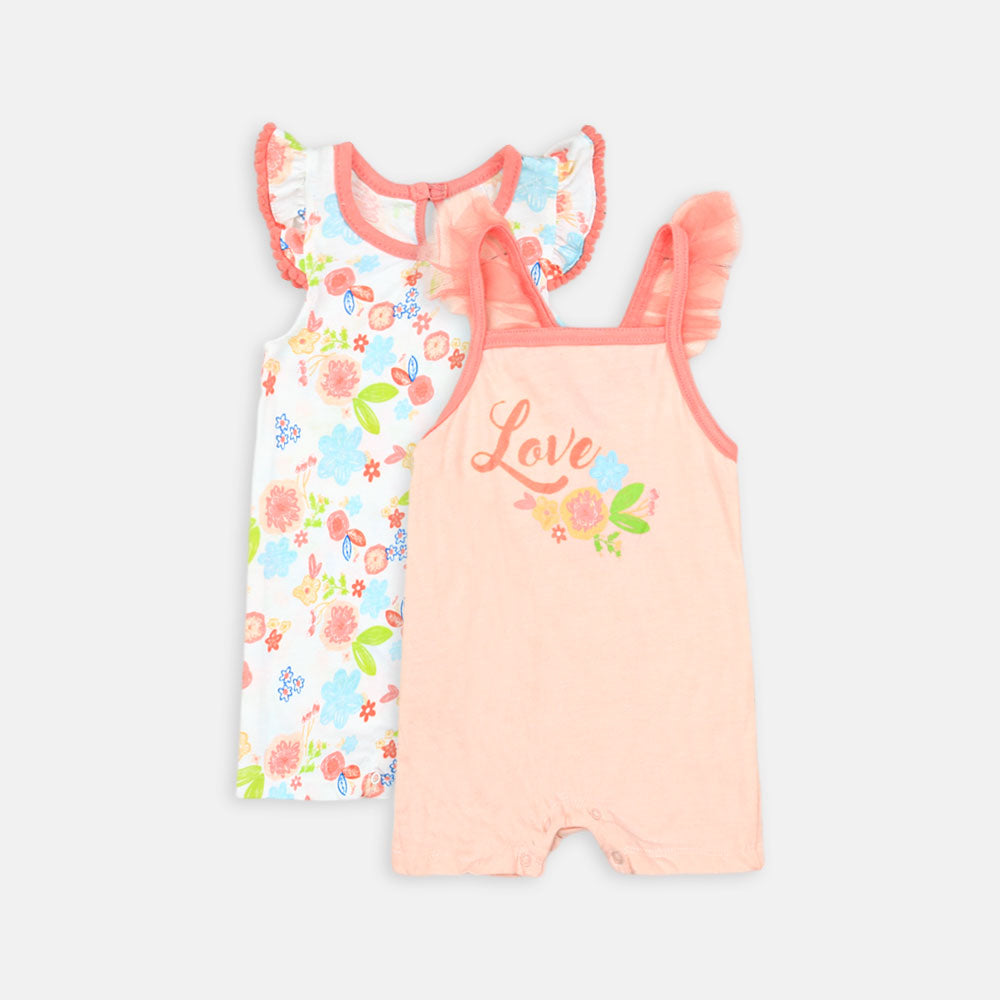 GIRL ROMPER PK-2 FLORAL LOVE