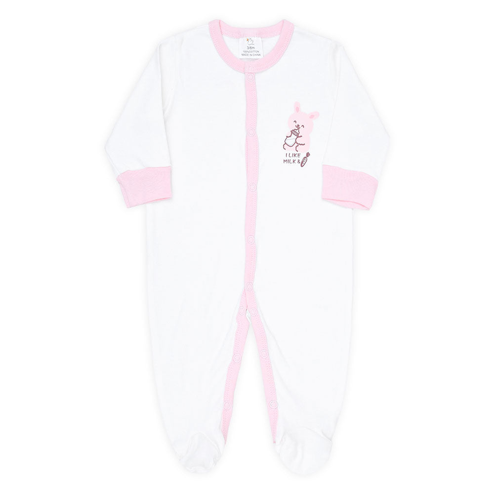 ROMPER GIRLS PK-3 PINK BUNNY STRIPED