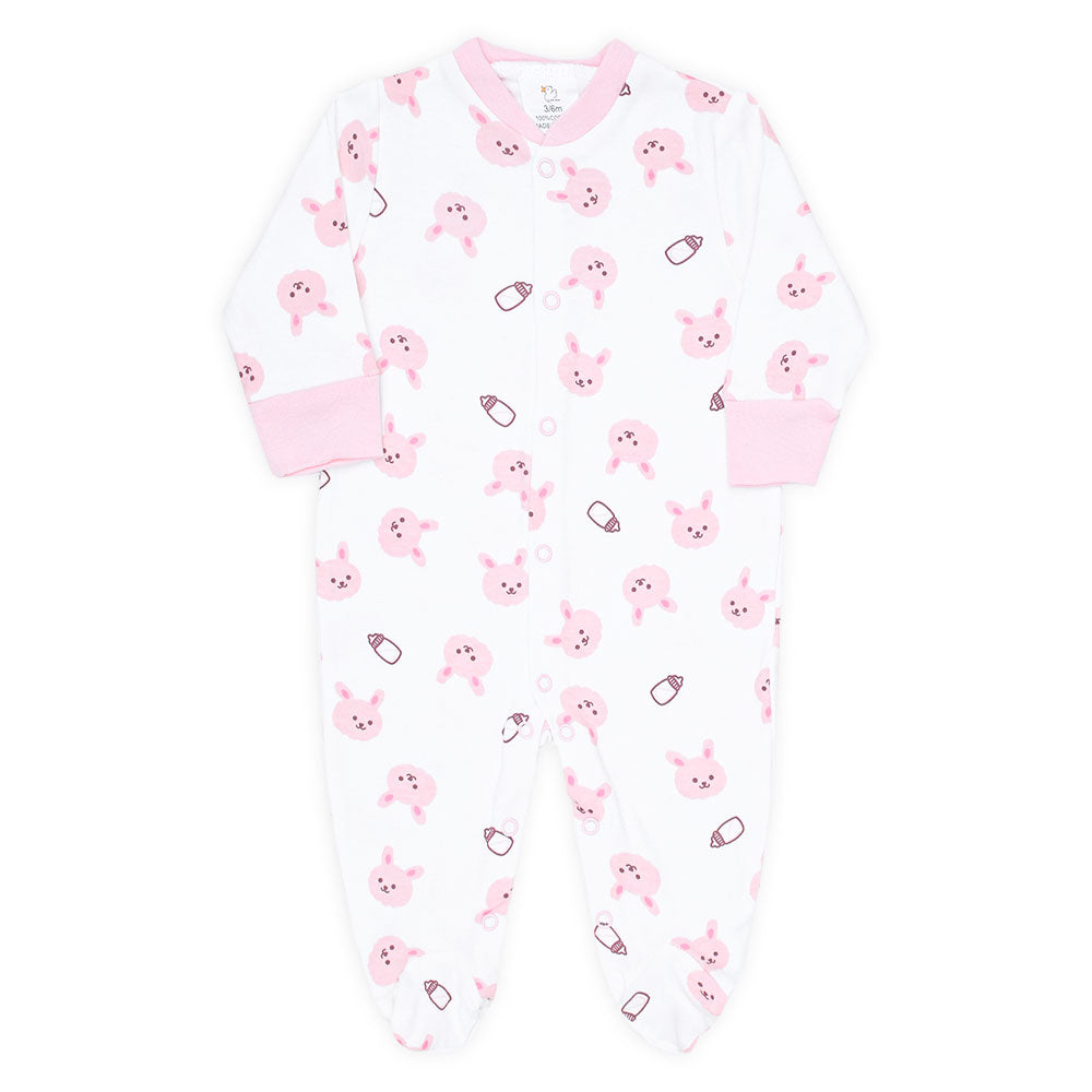 ROMPER GIRLS PK-3 PINK BUNNY STRIPED