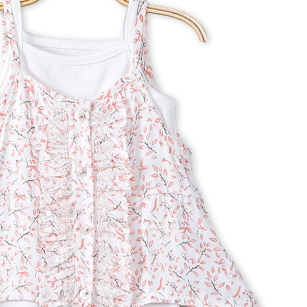 GIRL ROMPER PEACH FLORAL