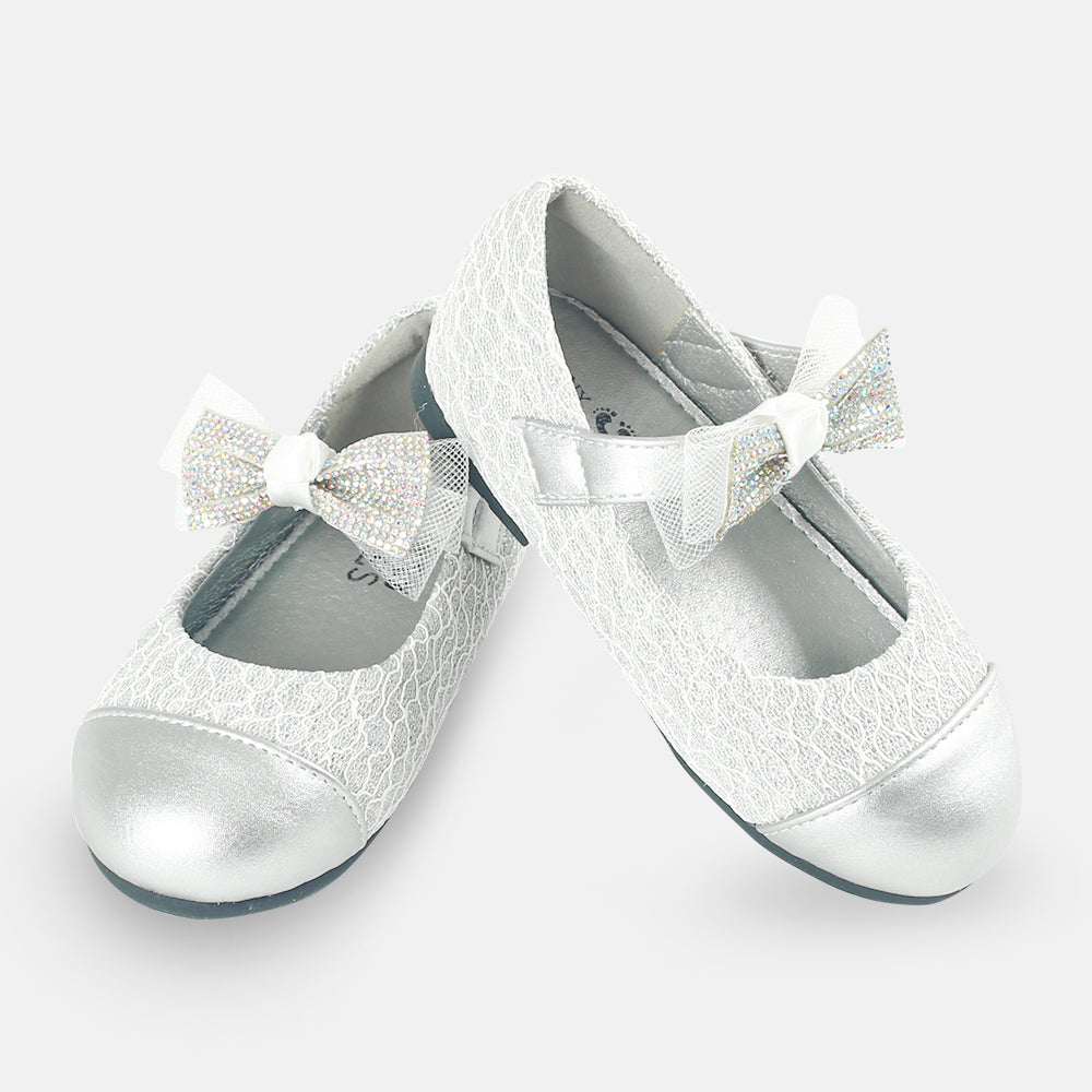GIRL SHOES SILVER NET