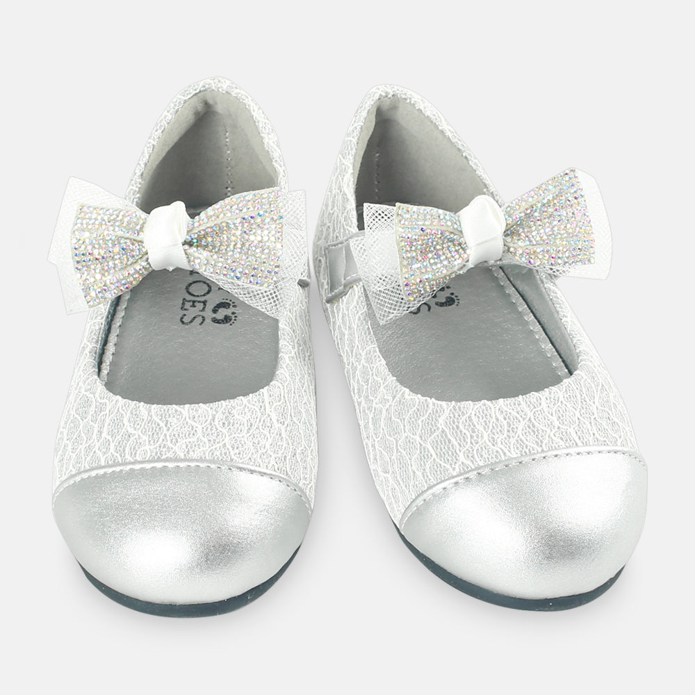 GIRL SHOES SILVER NET