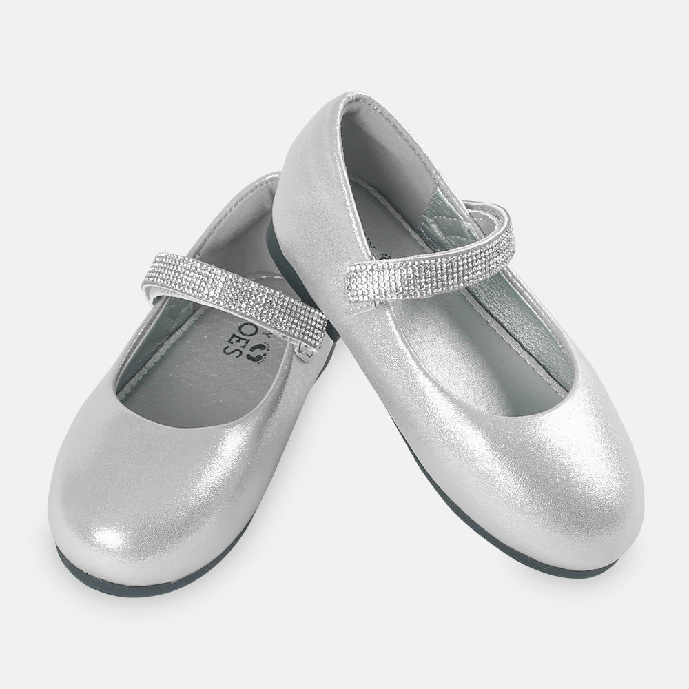 GIRL SHOES SILVER RHINESTONE