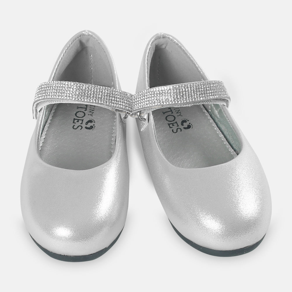 GIRL SHOES SILVER RHINESTONE