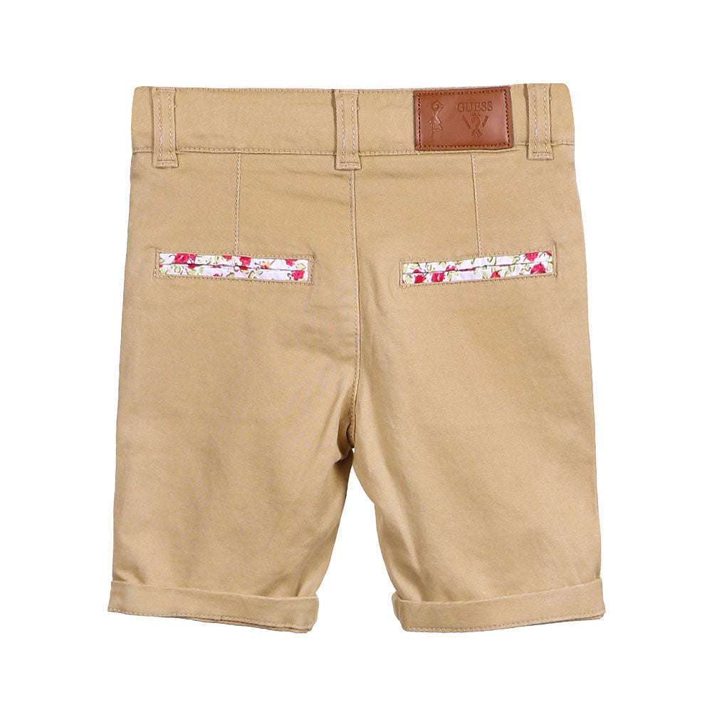 GIRL SHORT KHAKI FLORAL