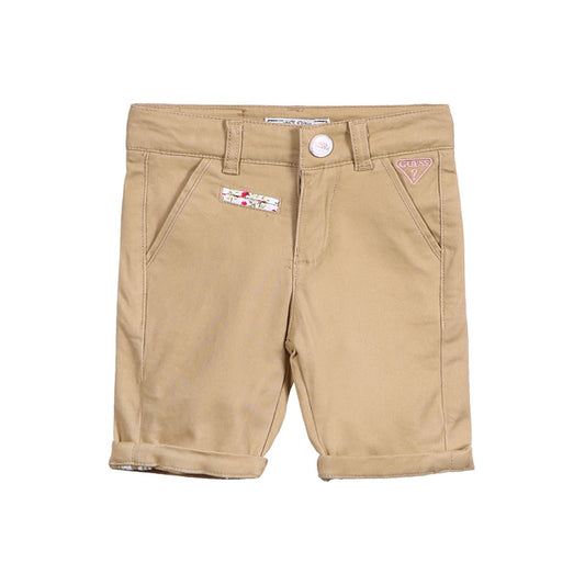 GIRL SHORT KHAKI FLORAL