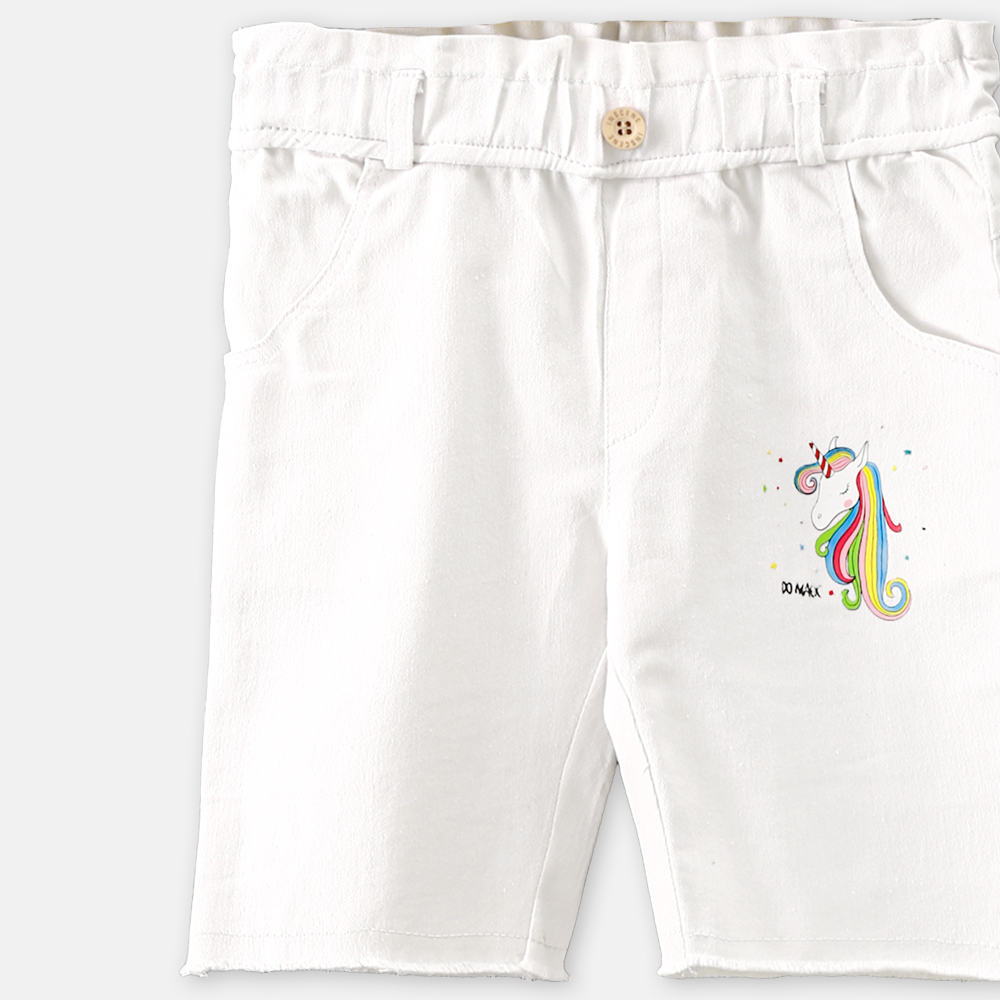 GIRL SHORT WHITE DENIM